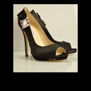 Black satin heels by Jimmy Choo size 41
